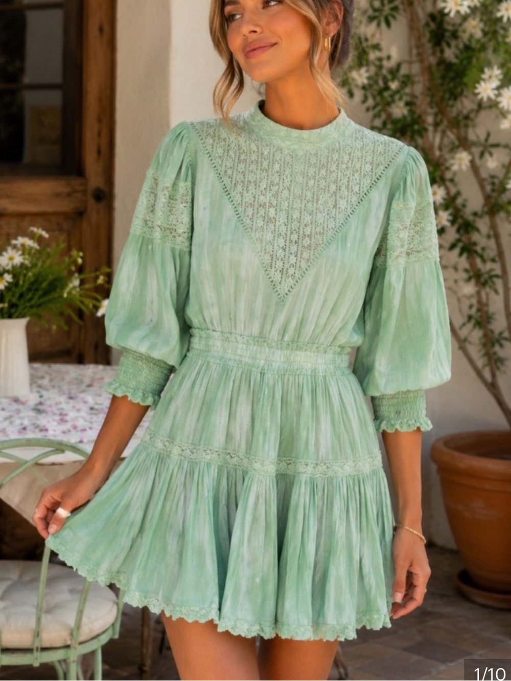 LoveShackFancy Viola Dress size small